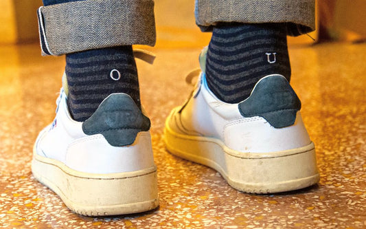 313 Riga(0,4) Cotone BLU NAVY-GRIGIO ric.Grigio-Ginocchio