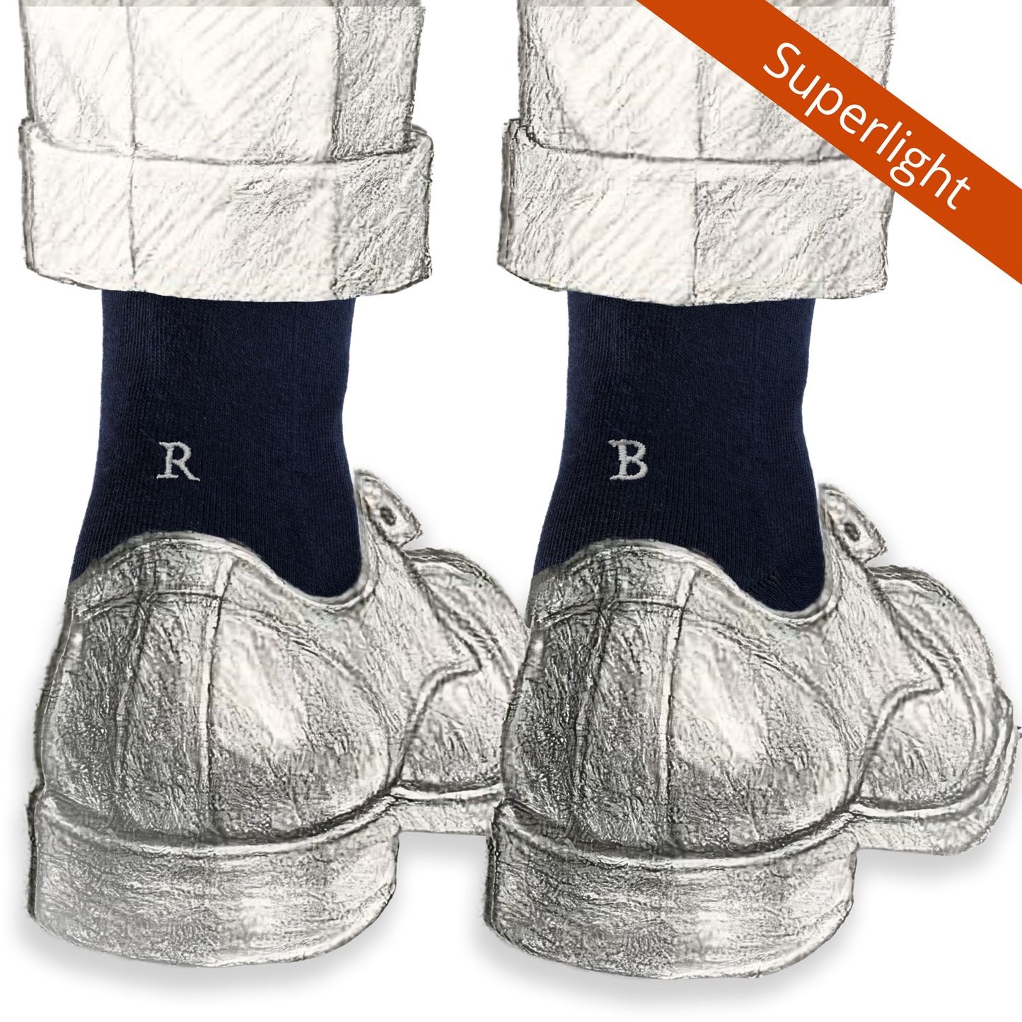 151 BLU ric.GRIGIO Filo Scozia - Ginocchio