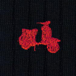 16 Scooter Vintage Cotone Blu - Ginocchio