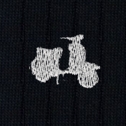 16 Scooter Vintage Cotone Blu - Ginocchio