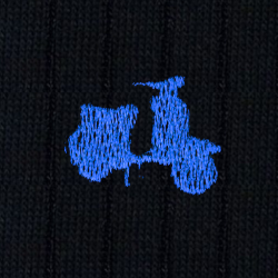 16 Scooter Vintage Cotone Blu - Ginocchio