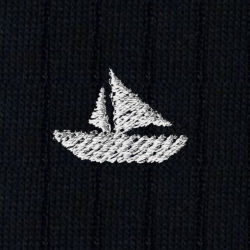 18 Barca a Vela Cotone Blu - Ginocchio