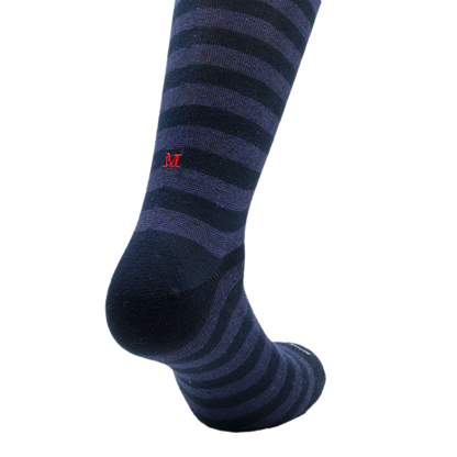 201 Riga (1,2) Cotone BLU NAVY - BLU MEL. ric.Rosso-Ginocchio (BOX 60pz IVA incl.)