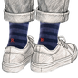 201 Riga (1,2) Cotone BLU NAVY - BLU MEL. ric.Rosso-Ginocchio (BOX 60pz IVA incl.)