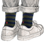202 Riga (1,2) Cotone BLU NAVY - VERDE MEL. ric.Rosso-Ginocchio (BOX 60pz IVA incl.)