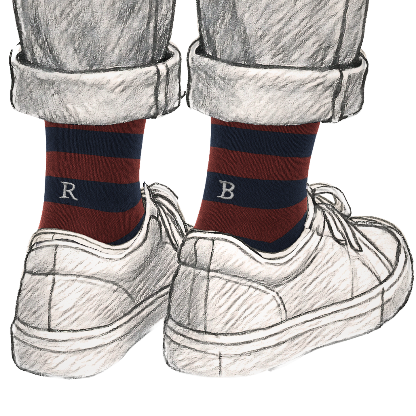 272 Riga(2,5) Cotone BLU NAVY-BORDO' ric.Grigio-Ginocchio (BOX 60pz IVA incl.)
