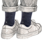 313 Riga(0,4) Cotone BLU NAVY - BLU MEL.ric.Grigio-Ginocch. (BOX 60pz IVA incl.)