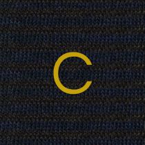 314 Riga(0,4) Cotone BLU MEL.-MARRONE ric.Senape-Ginocch.