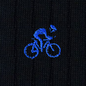 72 Ciclista Cotone Blu - Ginocchio