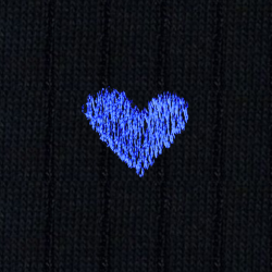 76 Cuore Cotone Blu - Ginocchio