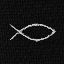 98 Pesce Outline Cotone Nero - Polpaccio