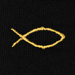 98 Pesce Outline Cotone Nero - Polpaccio